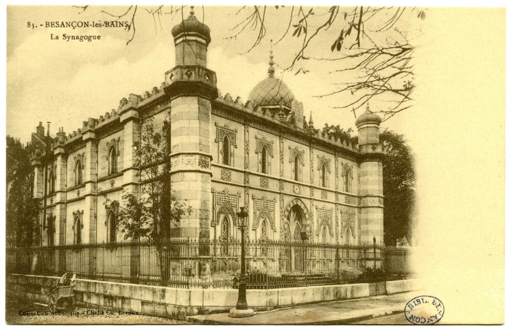 Besancon-les-Bains La Synagogue [image fixe] , Besancon : Collection artistique - Cliché Ch. Leroux, 1910/1930