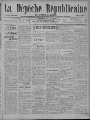 05/03/1910 - La Dépêche républicaine de Franche-Comté [Texte imprimé]