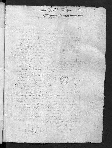 Comptes de la Ville de Besançon, recettes et dépenses, Compte de Pierre de Chaffoy (1er janvier - 31 décembre 1510)