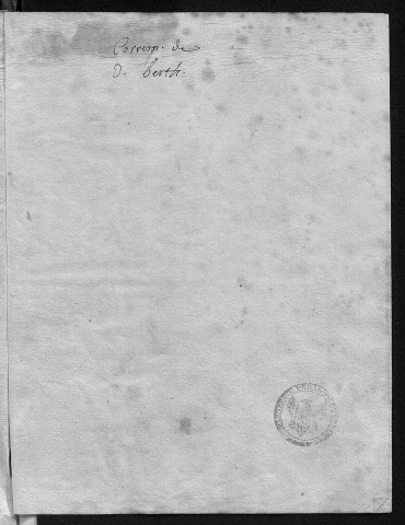 Ms 613 - Correspondance du Bénédictin franc-comtois D. Berthod