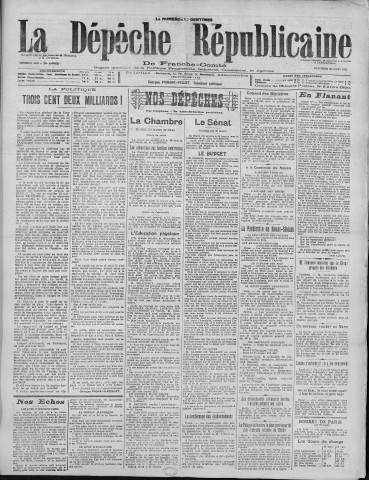 23/03/1921 - La Dépêche républicaine de Franche-Comté [Texte imprimé]