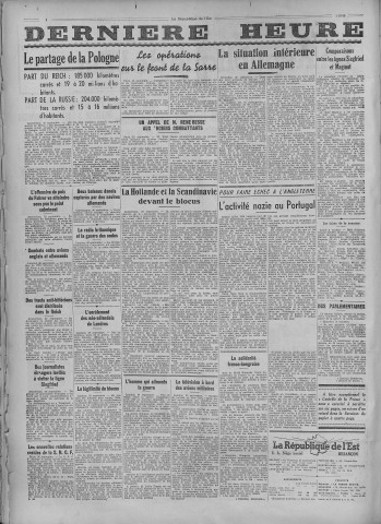 01/10/1939 - La République de l'Est [Texte imprimé]