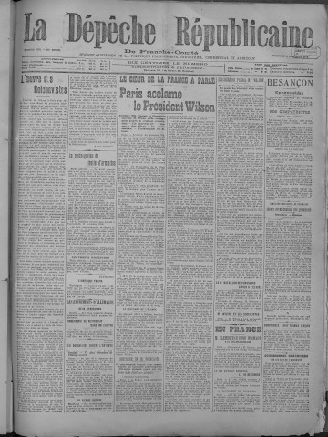 15/12/1918 - La Dépêche républicaine de Franche-Comté [Texte imprimé]