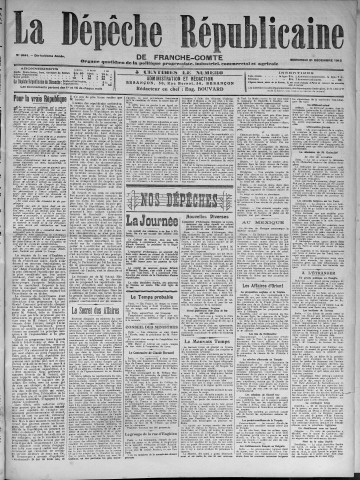 31/12/1913 - La Dépêche républicaine de Franche-Comté [Texte imprimé]