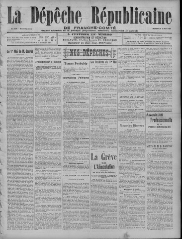 03/05/1907 - La Dépêche républicaine de Franche-Comté [Texte imprimé]