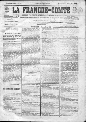 02/01/1863 - La Franche-Comté : organe politique des départements de l'Est