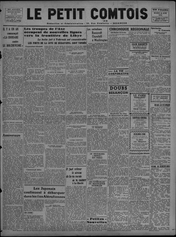 23/06/1942 - Le petit comtois [Texte imprimé] : journal républicain démocratique quotidien