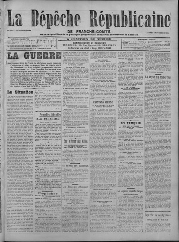 09/11/1914 - La Dépêche républicaine de Franche-Comté [Texte imprimé]