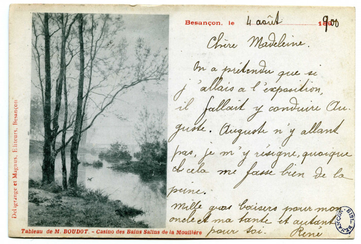 Tableau de M. Boudot. - Casino des Bains Salins de la Mouillère. - [image fixe] , Besançon : Delagrange et Magnus, Editeurs, 1897/1900