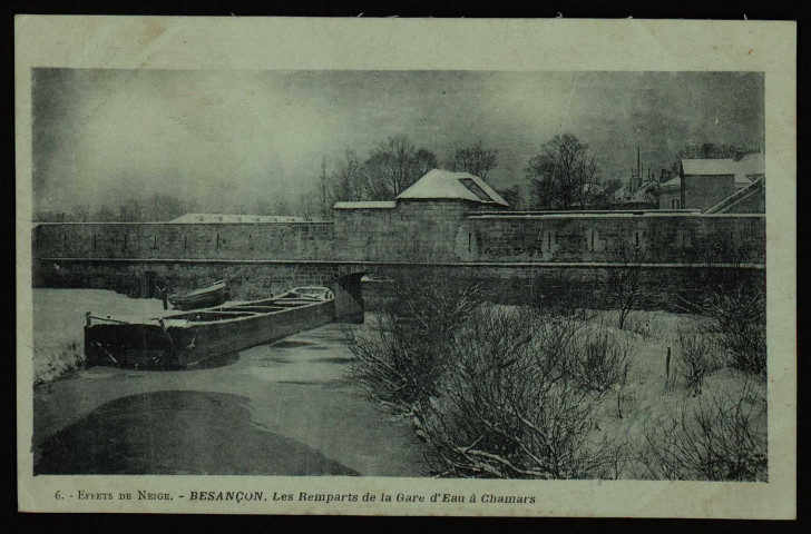 Besançon - Effets de Neige. - Les Remparts de la Gare d'Eau à Chamars. [image fixe] , 1897/1903
