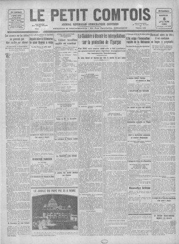 08/06/1929 - Le petit comtois [Texte imprimé] : journal républicain démocratique quotidien