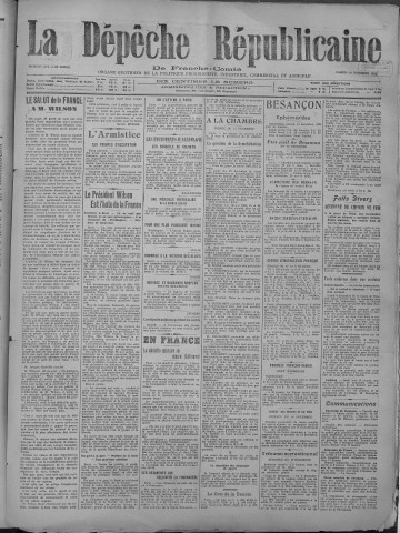 14/12/1918 - La Dépêche républicaine de Franche-Comté [Texte imprimé]