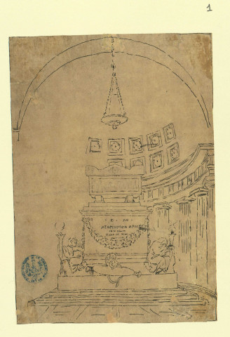 Tombeau d'Agamemnon. Projet de décor de théâtre / Pierre-Adrien Pâris , [S.l.] : [P.-A. Pâris], [1700-1800]