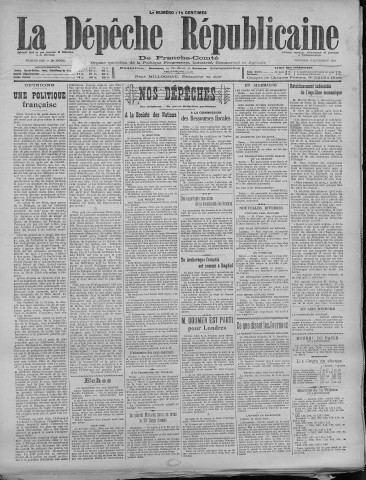 09/09/1921 - La Dépêche républicaine de Franche-Comté [Texte imprimé]