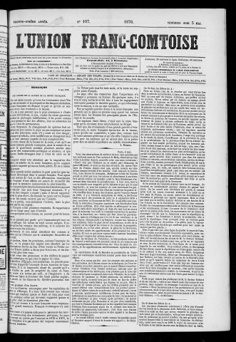 05/05/1876 - L'Union franc-comtoise [Texte imprimé]