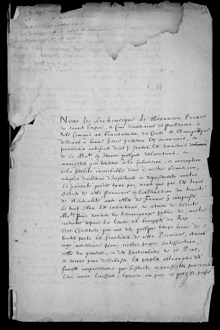 Ms 1596 - Manifestes et journal rédigés par Antoine Brun (1636-1643)