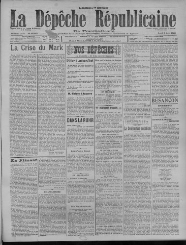 06/08/1923 - La Dépêche républicaine de Franche-Comté [Texte imprimé]