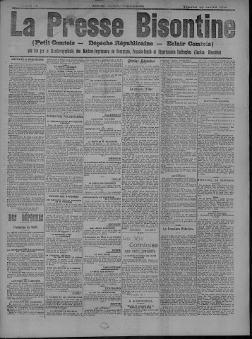 30/01/1920 - La Dépêche républicaine de Franche-Comté [Texte imprimé]