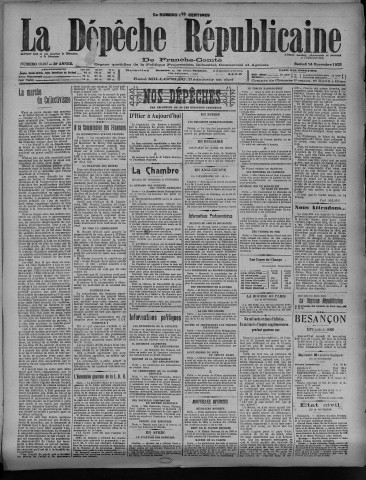 14/11/1925 - La Dépêche républicaine de Franche-Comté [Texte imprimé]