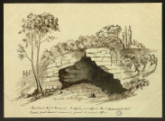 La Cave de l'Enclaie, près du Mont-d'Arbois (commune des Planches, Jura) / d'après un dessin de Désiré Monnier publ. dans l'Annuaire du Jura de 1851 , [S.l.] : [s.n.], [s.d.]