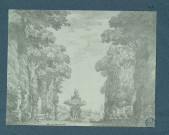 Rideau de fond d'un jardin. Projet de décor de théâtre / Pierre-Adrien Pâris , [S.l.] : [P.-A. Pâris], [1700-1800]