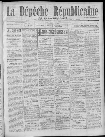 26/09/1905 - La Dépêche républicaine de Franche-Comté [Texte imprimé]