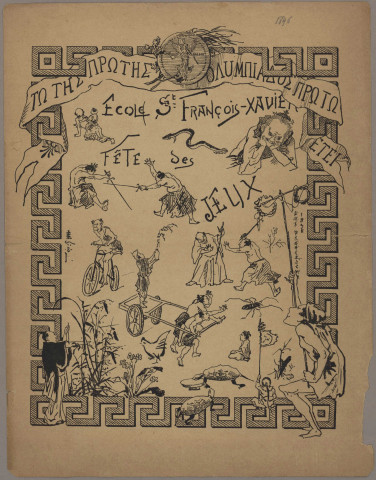 Fête des jeux, programme (1896) ; article de presse (1897).