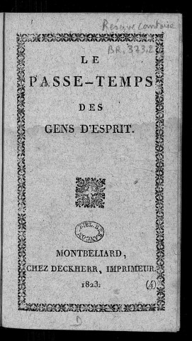 Le passe-temps des gens d'esprit