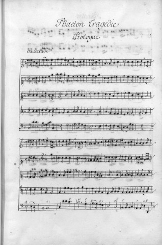 Phaéton. Tragédie mise en musique par Mr de Lully et coppié par Ferré