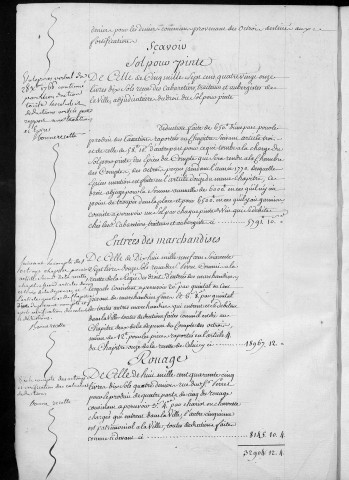 Comptes de la Ville de Besançon, recettes et dépenses, Compte de Pierre Bourdarye (1770)