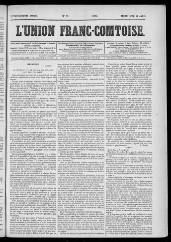 11/04/1871 - L'Union franc-comtoise [Texte imprimé]