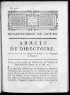 Département du Doubs. Arrêté du Directoire, concernant les Eglises des religieux et religieuses de Besançon.