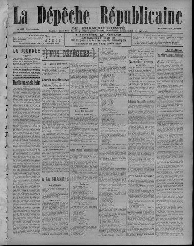 03/07/1907 - La Dépêche républicaine de Franche-Comté [Texte imprimé]