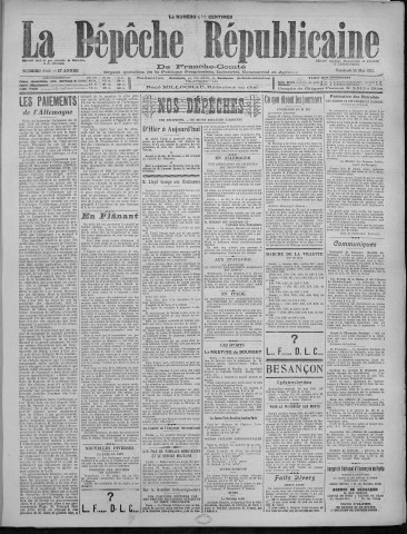 26/05/1922 - La Dépêche républicaine de Franche-Comté [Texte imprimé]