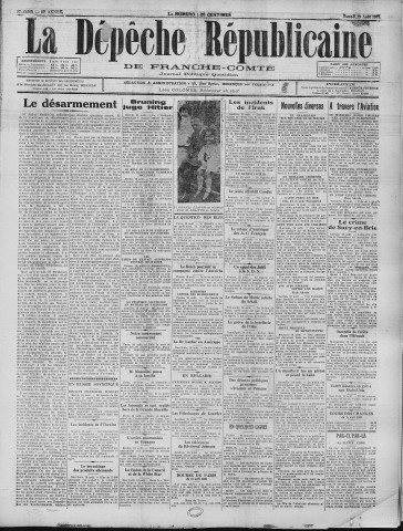 19/08/1933 - La Dépêche républicaine de Franche-Comté [Texte imprimé]