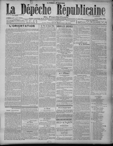 14/05/1928 - La Dépêche républicaine de Franche-Comté [Texte imprimé]