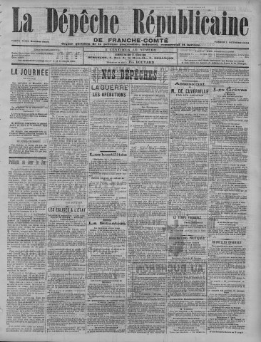 01/10/1904 - La Dépêche républicaine de Franche-Comté [Texte imprimé]