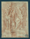 Piédestal sculpté en haut-relief (griffons ?) , [S.l.] : [s.n.], [1700-1800]