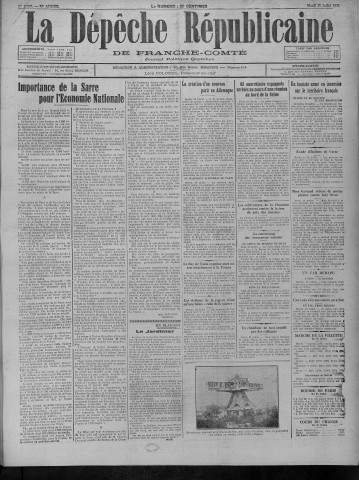 29/07/1930 - La Dépêche républicaine de Franche-Comté [Texte imprimé]