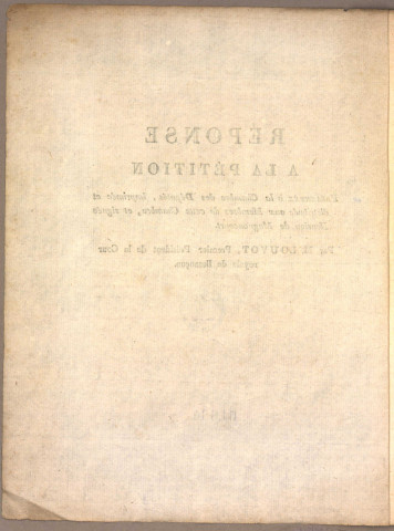 Réponse à la pétition présentée à la Chambre des députés imprimée et distribuée aux Membres de cette chambre et signée Henrion de Magnoncourt par M. Louvot, Premier Président de la Cour royale...