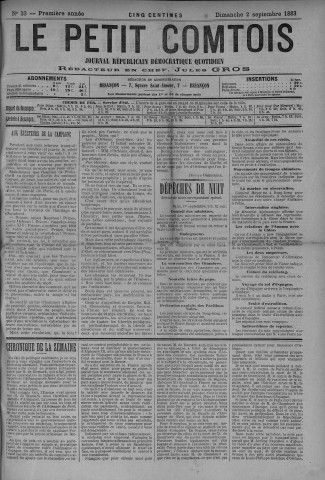 02/09/1883 - Le petit comtois [Texte imprimé] : journal républicain démocratique quotidien