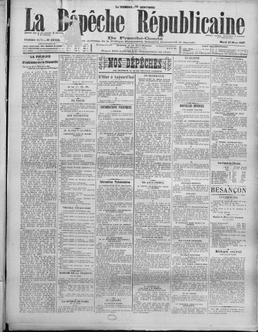 24/03/1925 - La Dépêche républicaine de Franche-Comté [Texte imprimé]