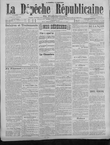 21/10/1921 - La Dépêche républicaine de Franche-Comté [Texte imprimé]