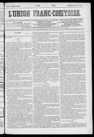 21/05/1873 - L'Union franc-comtoise [Texte imprimé]