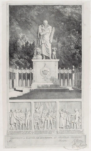 Monument à élever, par souscription, au Général Pichegru [estampe] / Fragonard invt et delt, lith. de G. Engelmann , 1804/1830