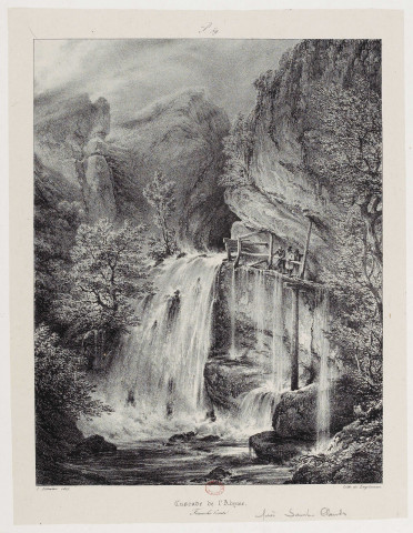 Cascade de l'Abyme [estampe] : Franche-Comté / L. Atthalin 1827, Lith. de Engelmann , [S.l.] : [s.n.], 1827
