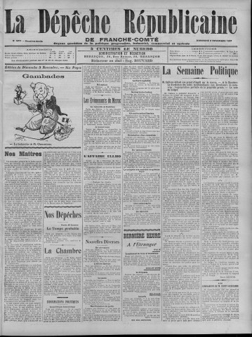 03/11/1907 - La Dépêche républicaine de Franche-Comté [Texte imprimé]