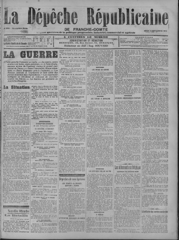10/09/1914 - La Dépêche républicaine de Franche-Comté [Texte imprimé]