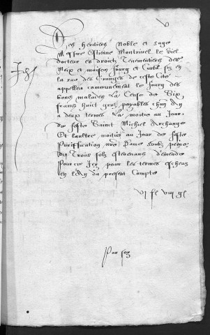 Comptes de la Ville de Besançon, recettes et dépenses, Compte de Jacques Chevannay des Daniels (1er juin 1625 - 31 mai 1626)