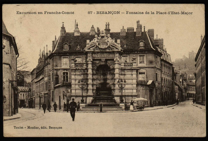 Besançon - Besançon - Fontaine de la Place d'Etat-Major. [image fixe] , Besançon : Louis Mosdier, édit. Besançon, 1908/1910